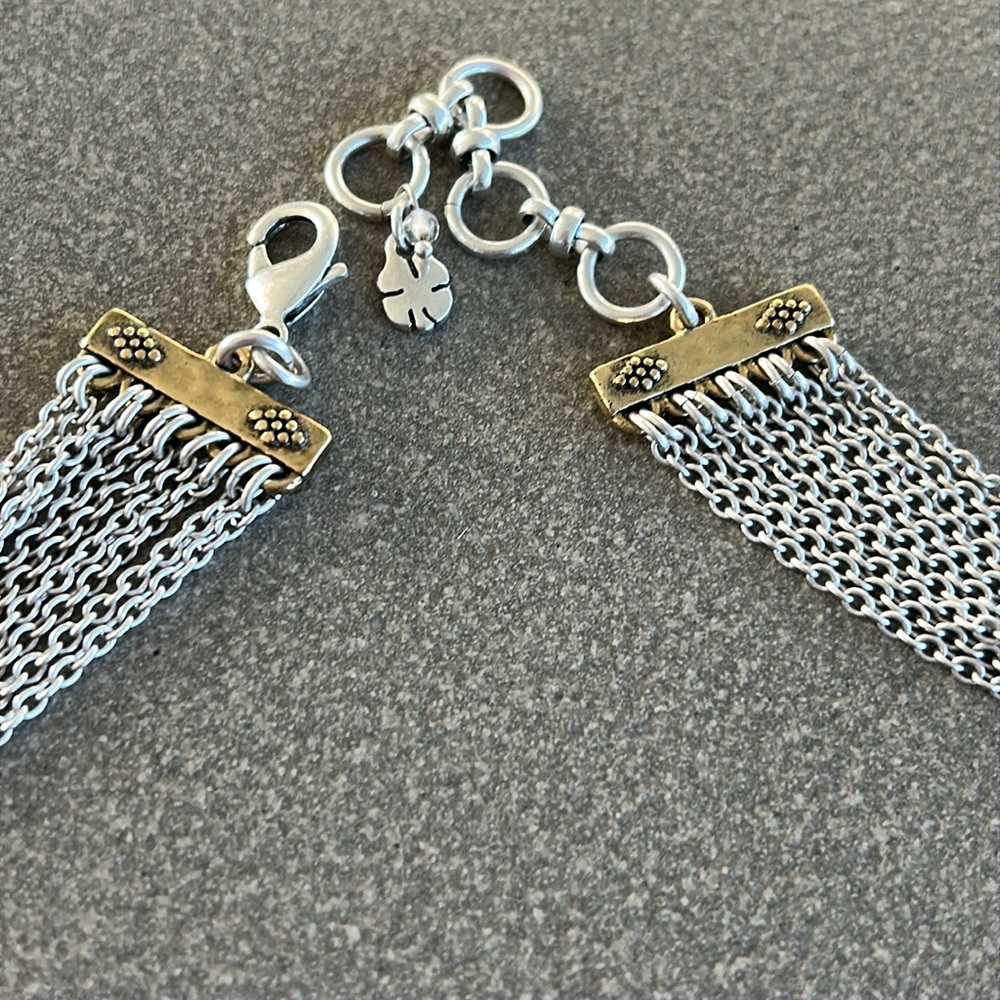 Lucky brand, multi strand layer chain necklace with tassel pendant - Picture 4 of 5